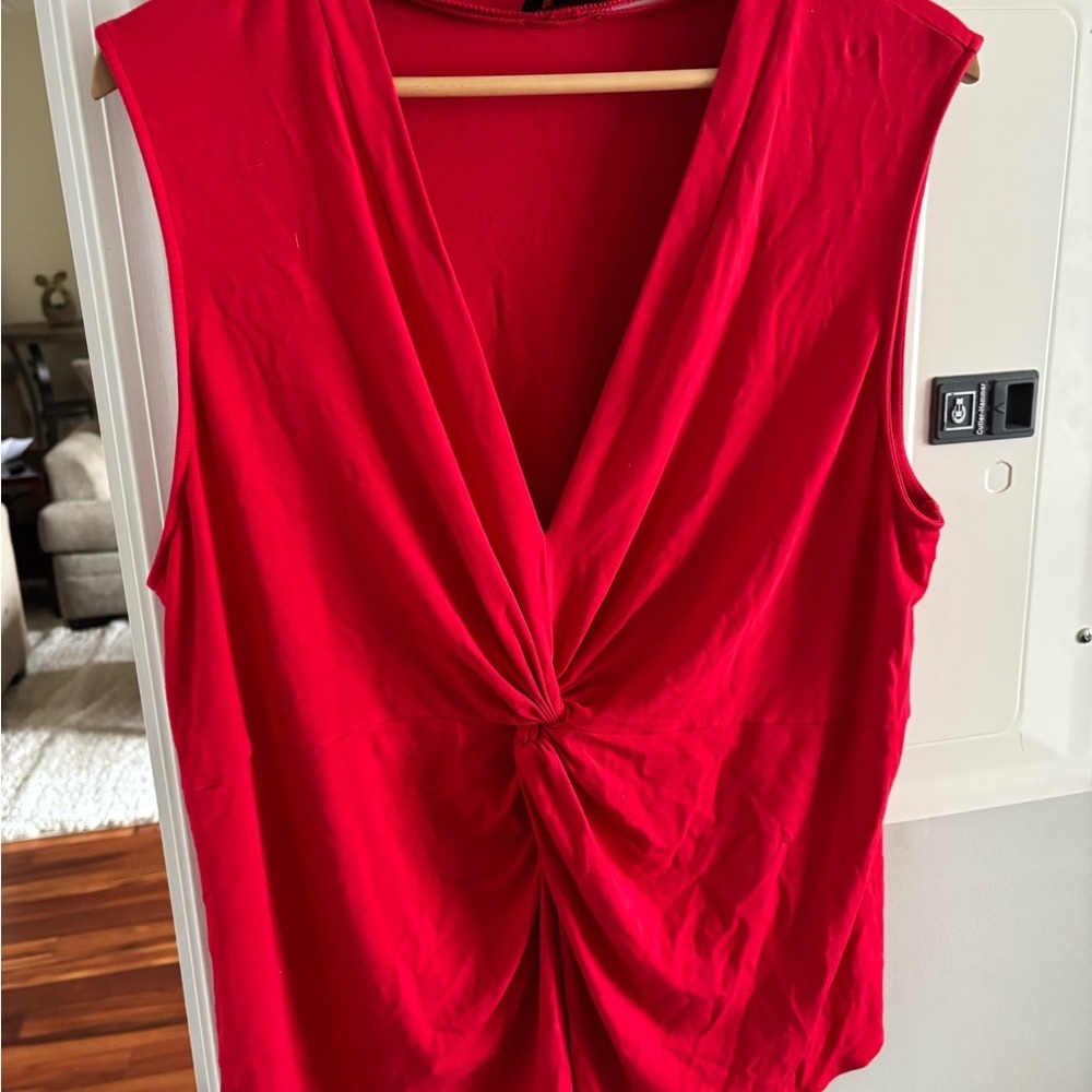 Elegant Red Sleeveless Top